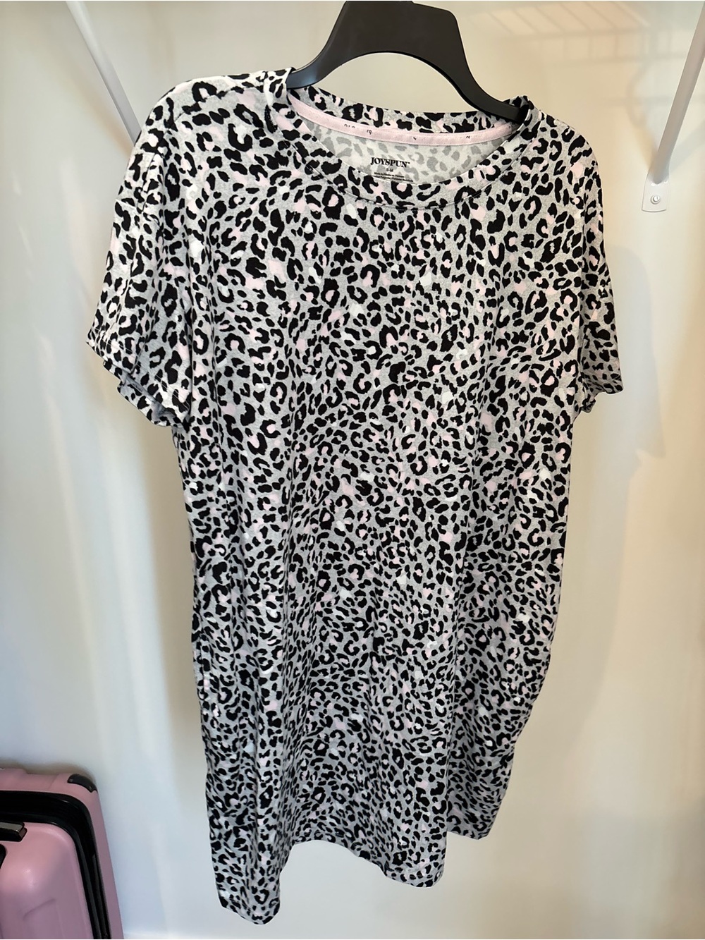 Leopard Print Midi Dress in Black & White